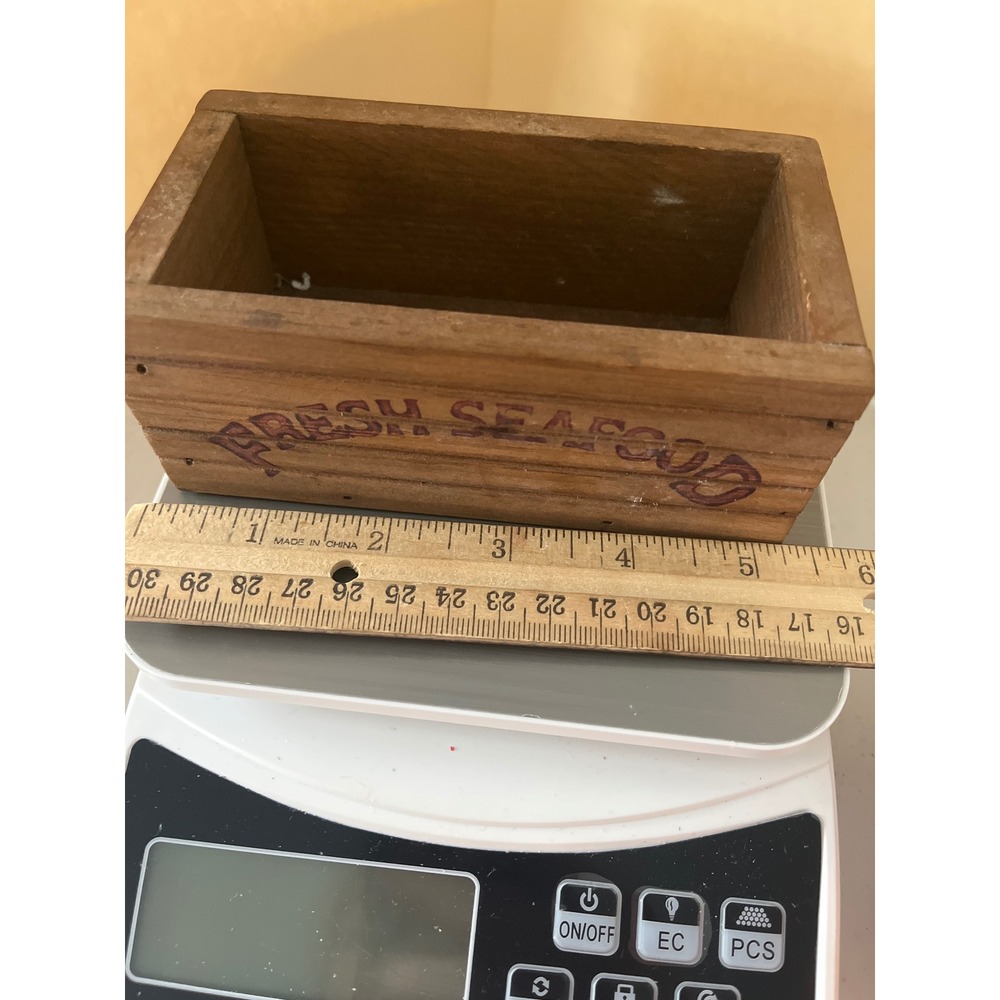 Vintage McGuire's Fisheries Wooden Crate Fresh Seafood Rustic Mini Storage Box